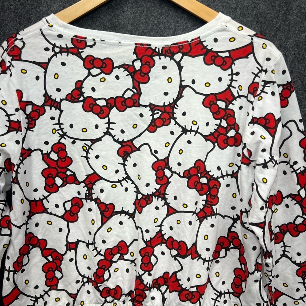 Hello Kitty Red/Black Cropped Long Sleeve Shirt - Picture 8 of 10